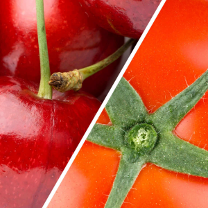 cherries and tomato