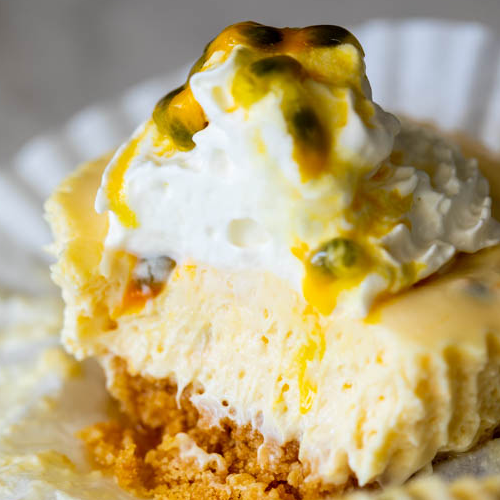 Mini Passionfruit No-Bake Cheesecakes